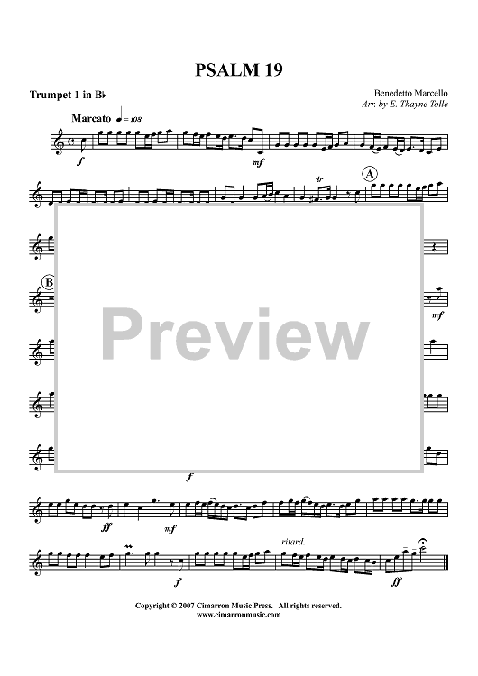 Psalm 19 - Trumpet 1 in B-flat