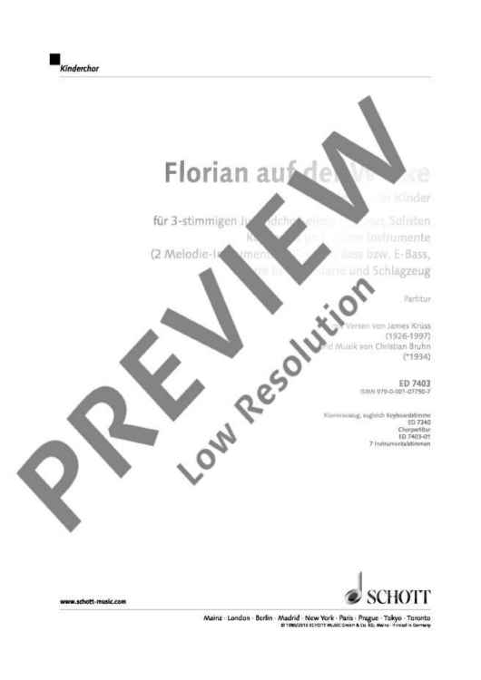 Florian auf der Wolke - Score