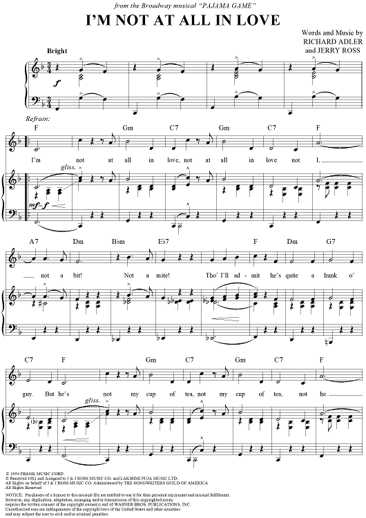 I'm Not At All In Love