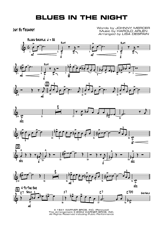 Blues in the Night - B-flat Trumpet 1