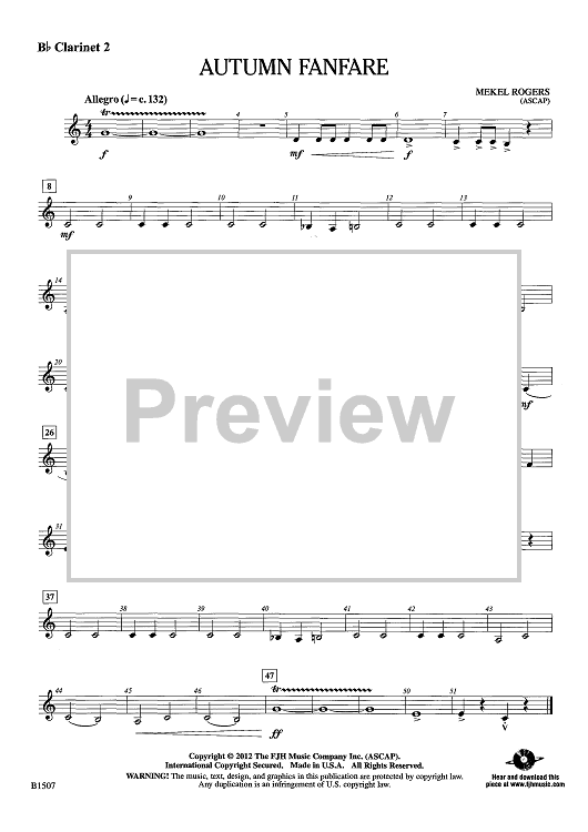 Autumn Fanfare - Bb Clarinet 2