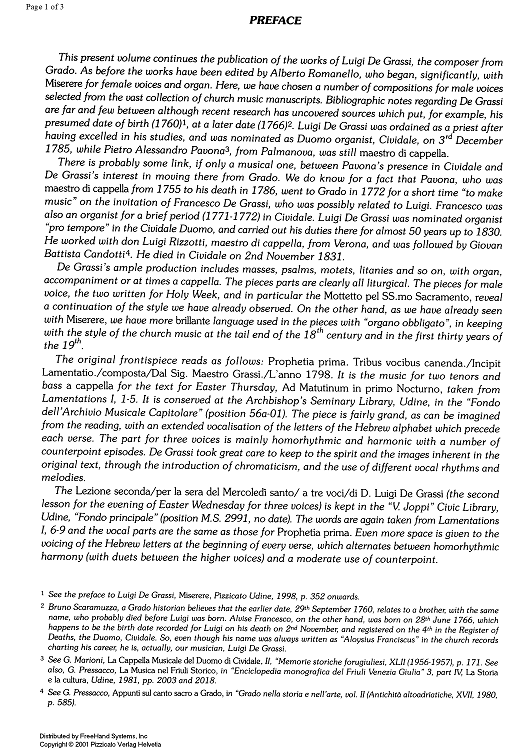 Mottetto pel SS.mo Sacramento - Preface