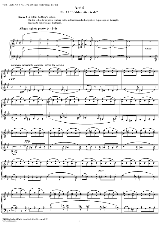 Scene and Duet from "Aida", Act 4