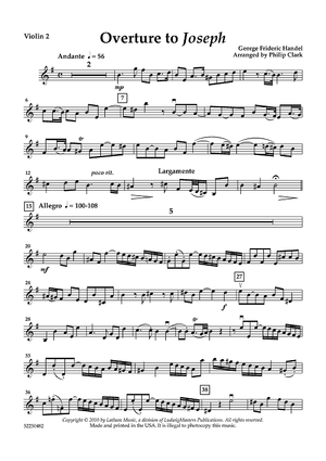 Overture to Joseph - Violin 2