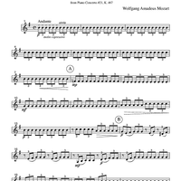 Andante - from Piano Concerto #21, K. 467 - Part 3 Clarinet in Bb