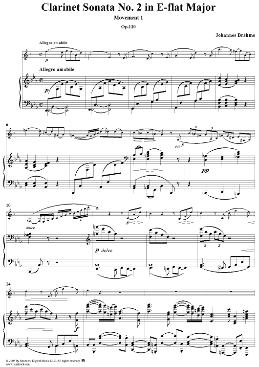 Viola Sonata No. 2, Movement 1 - Piano Score