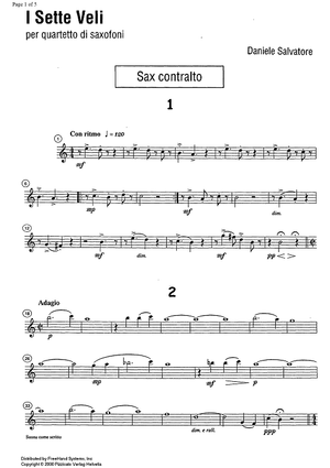 I Sette Veli - E-flat Alto Saxophone