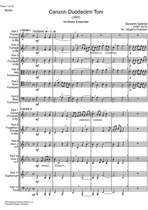 Canzon Duodecimi Toni - Score