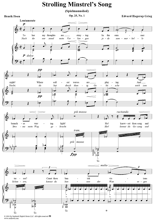 Strolling Minstrel's Song, Op. 25, No. 1