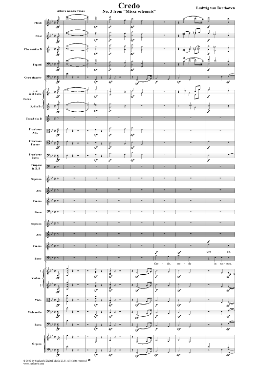 Missa Solemnis, No. 3: Credo - Full Score