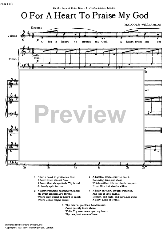 O For A Heart To Praise My God Sheet Music For Children And Youth O for a heart to praise my god sheet music for children and youth