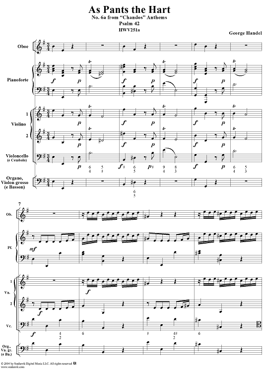 "Chandos" Anthems: No. 6a, As Pants the Hart