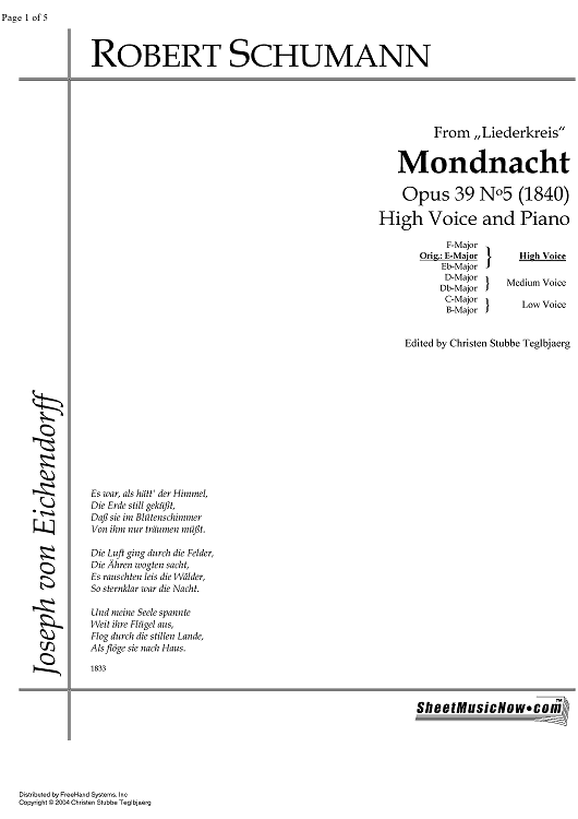 Mondnacht Op.39 No. 5