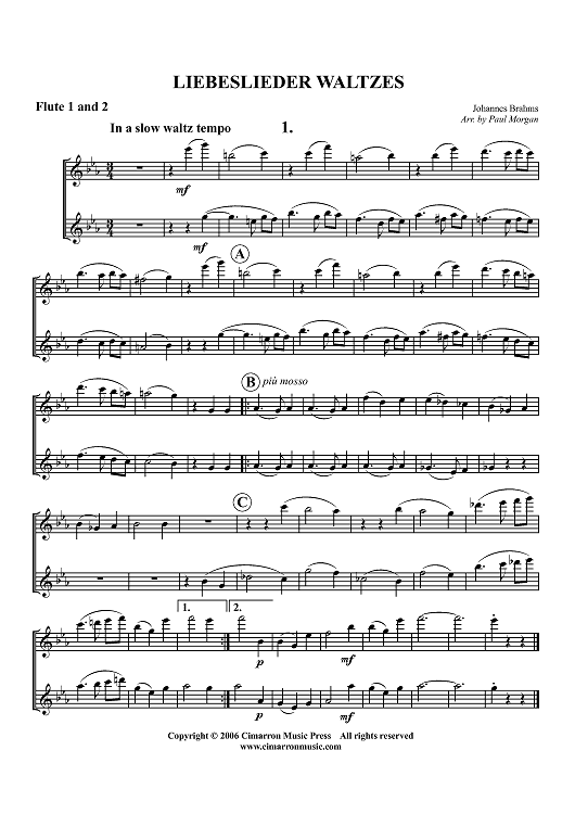 Liebeslieder Waltzes - Flutes