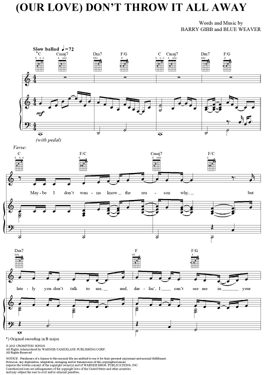 (Our Love) Don't Throw It All Away