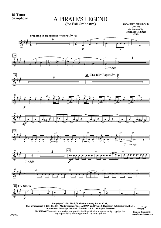 A Pirate's Legend - Bb Tenor Sax