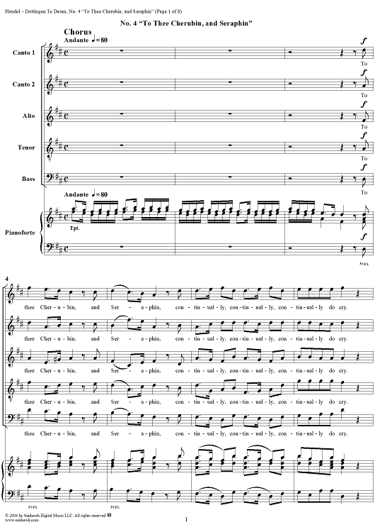 Dettingen Te Deum in D Major, HWV283: No. 4, To Thee Cherubin, and Seraphin
