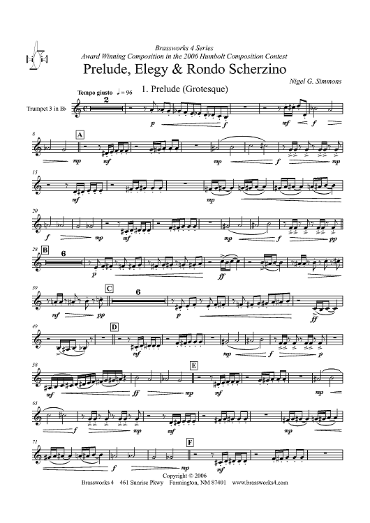 Prelude, Elegy & Rondo Scherzino - Trumpet 3 in B-flat