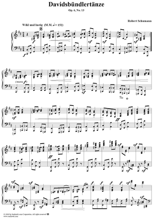 Davidsbündlertänze, op. 6, no. 13:  ("Wild und Lustig")