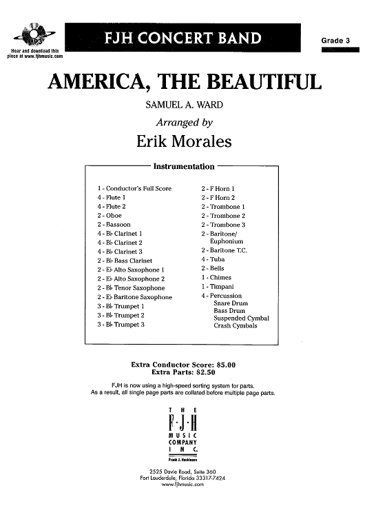 America, the Beautiful - Score Cover