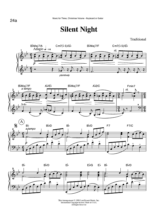 Silent Night - Keyboard or Guitar