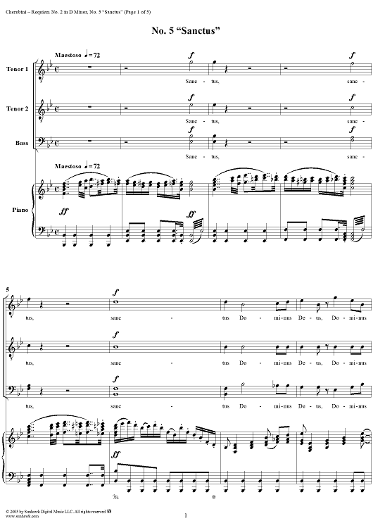 Requiem No. 2 in D Minor: No. 5. Sanctus