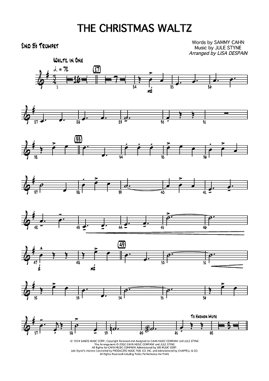 The Christmas Waltz - B-flat Trumpet 2