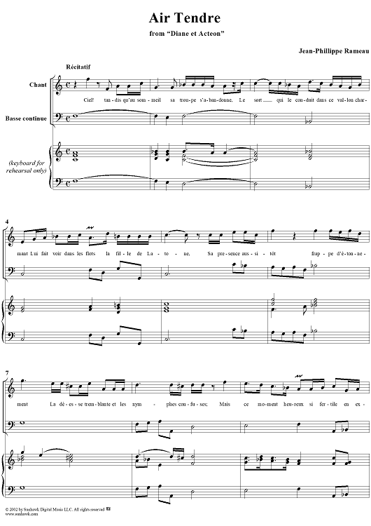 Air Tendre, from "Diane et Actéon"