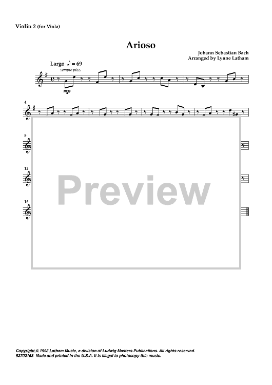 Arioso - Violin 2 (for Viola)