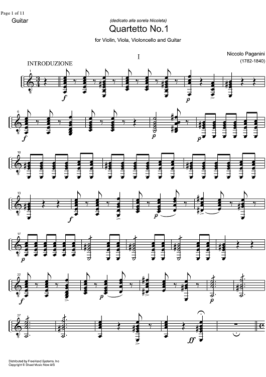 Quartetto No. 1 - Guitar