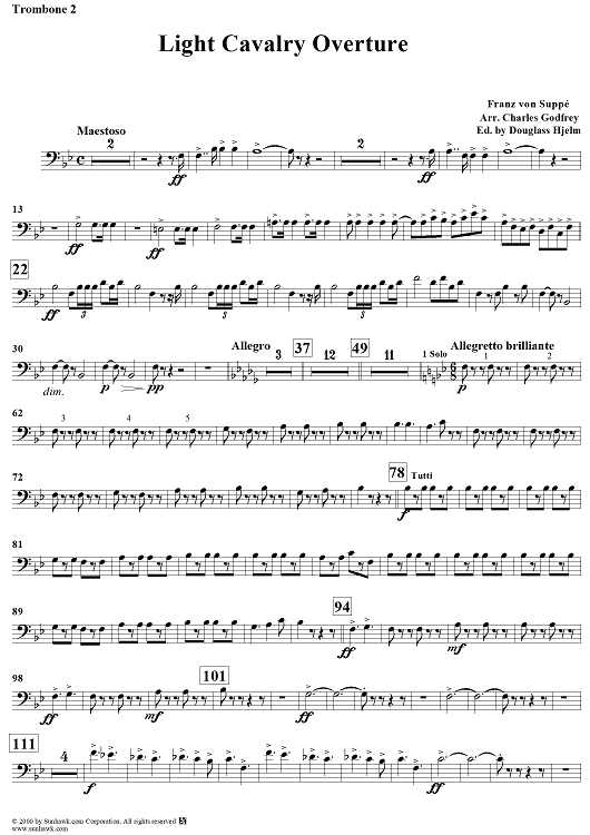 Light Cavalry Overture - Trombone 2