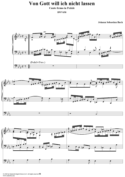Von Gott will ich nicht lassen, No. 8 from "18 Leipzig Chorale Preludes", BWV658