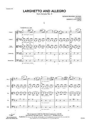 Larghetto and Allegro from Sonata No. 4 - Score