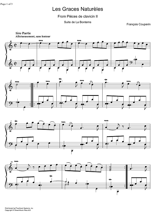 Pièces de clavecin 11th ordre, Les Graces Naturèles