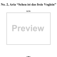 La Finta Giardiniera, Act 1, No. 2 "Scheu ist das freie Vöglein" (Aria) - Full Score