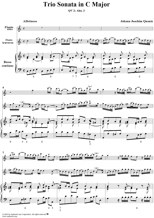 Trio Sonata in C Major QV 2: Ahn. 3 - Piano