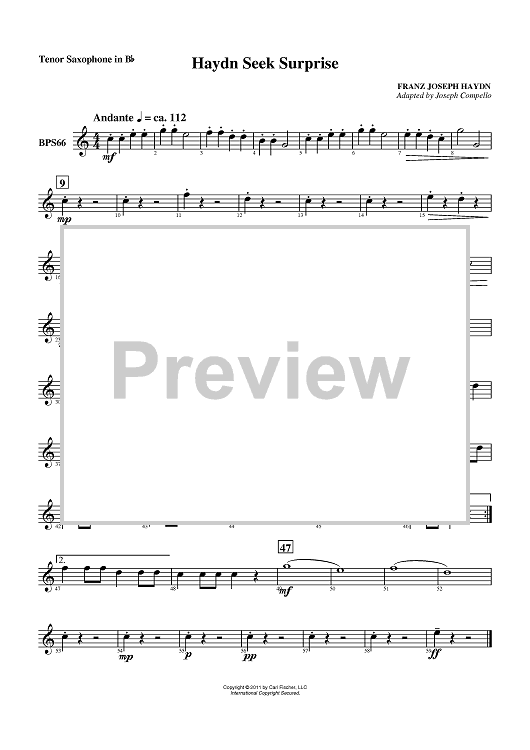 Haydn Seek Surprise - Tenor Sax