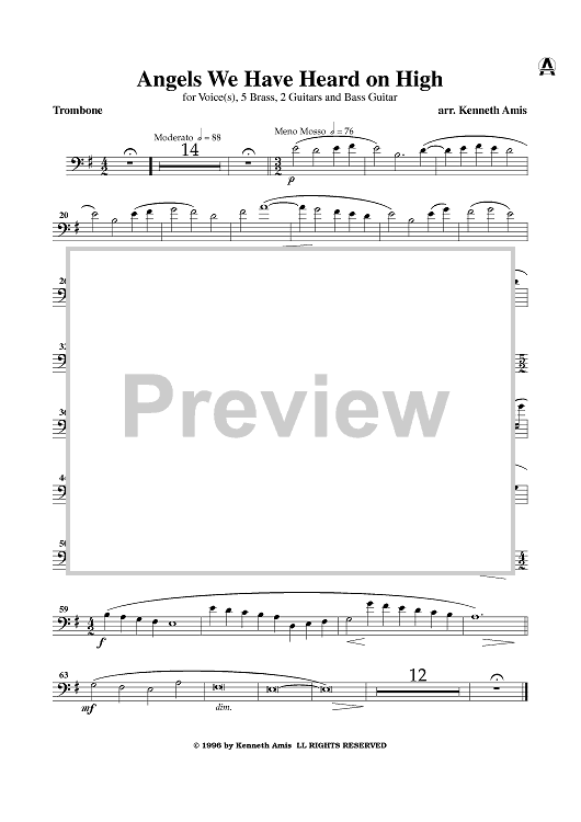 Angels We Have Heard on High - Trombone