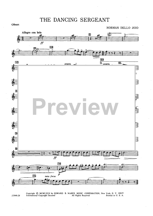 The Dancing Sergeant - Oboes