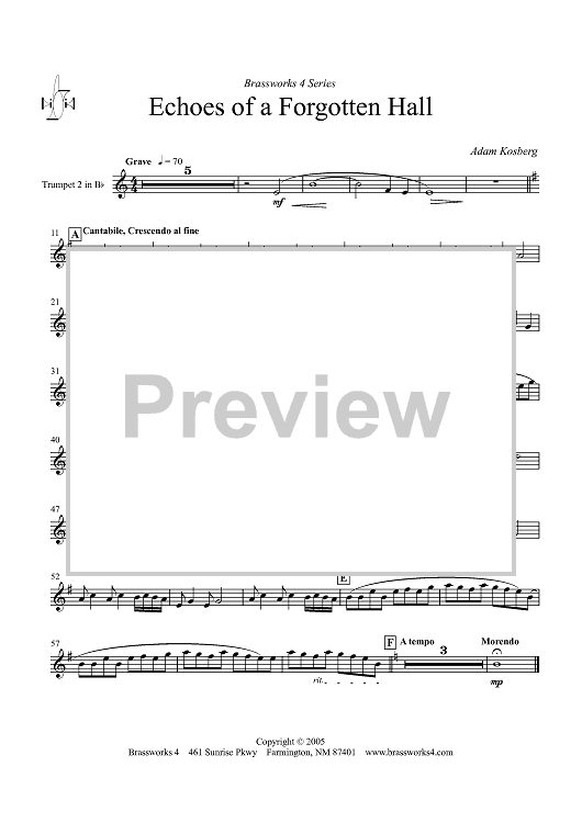 Echoes of a Forgotten Hall - Trumpet 2 in Bb