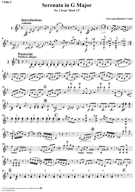 Serenata No. 2 in G Major - Violin 2