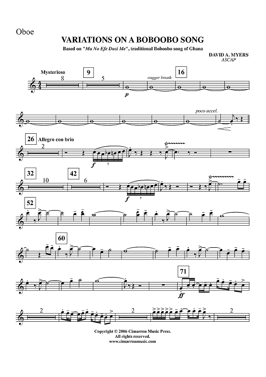 Variations on a Boboobo Song - Oboe