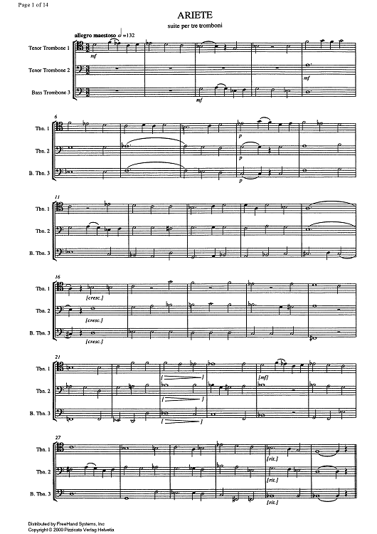 Sedici Trii - Score