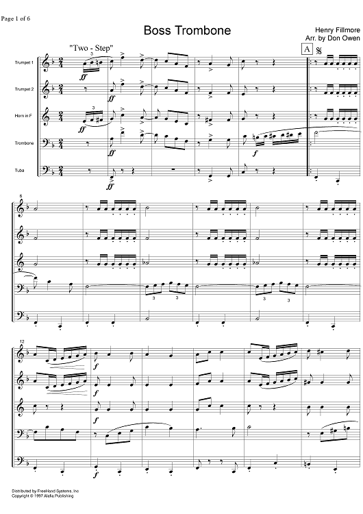 Boss Trombone - Score
