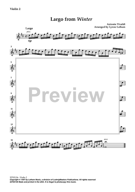 Largo from Winter - Violin 2