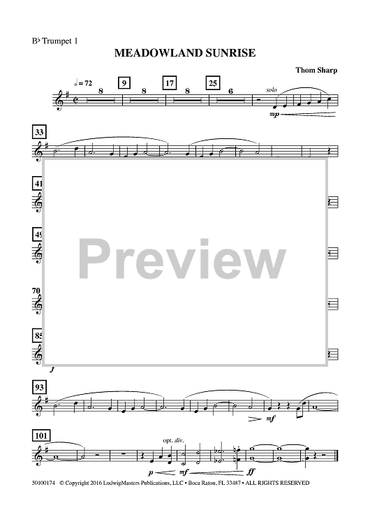 Meadowland Sunrise - Bb Trumpet 1