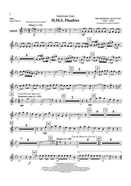 H.M.S. Pinafore - Oboe