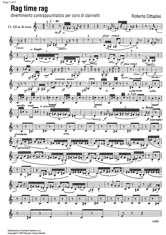 Rag time rag - B-flat Clarinet 3
