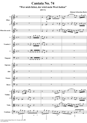 Cantata No. 74: Wer mich liebet, der wird mein Wort halten, BWV74