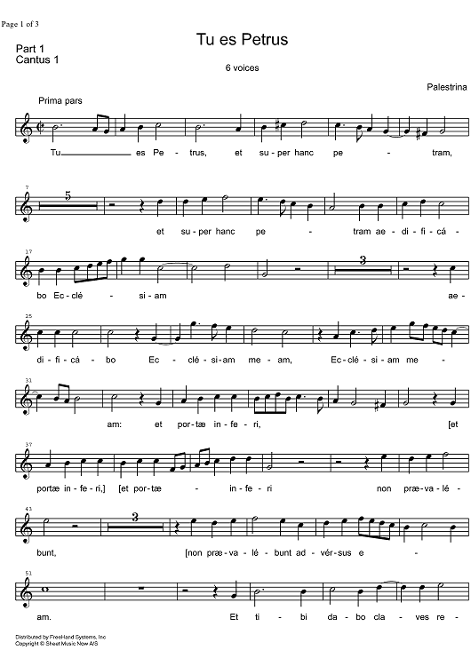 Tu es Petrus - Cantus 1